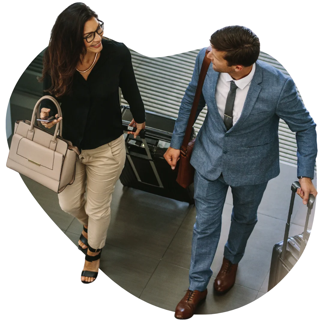 Hotel guests arriving at a property