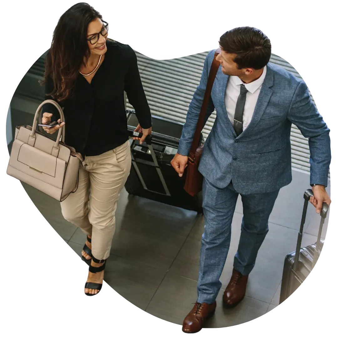 Hotel guests arriving at a property