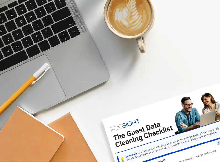 Laptop displaying the For-Sight Guest Data Cleaning Checklist
