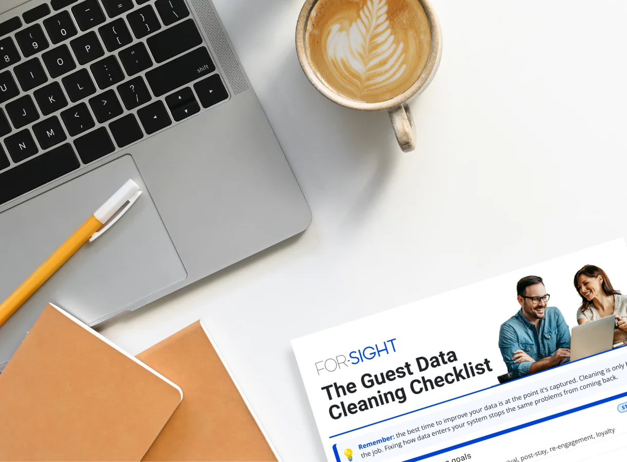 Laptop displaying the For-Sight Guest Data Cleaning Checklist
