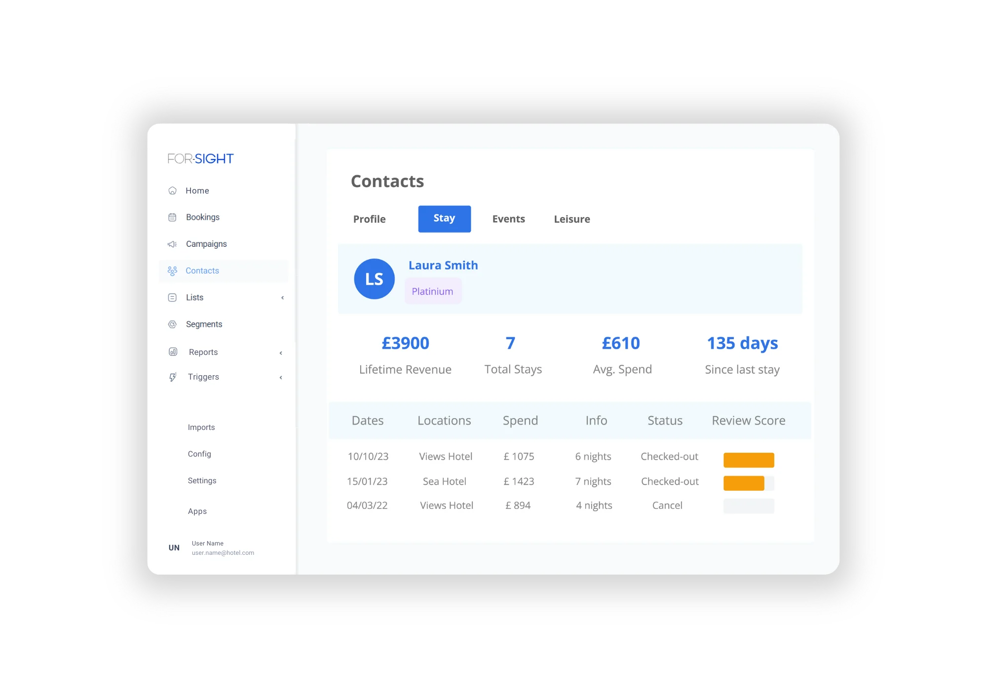 Hotel professional with unified guest data view