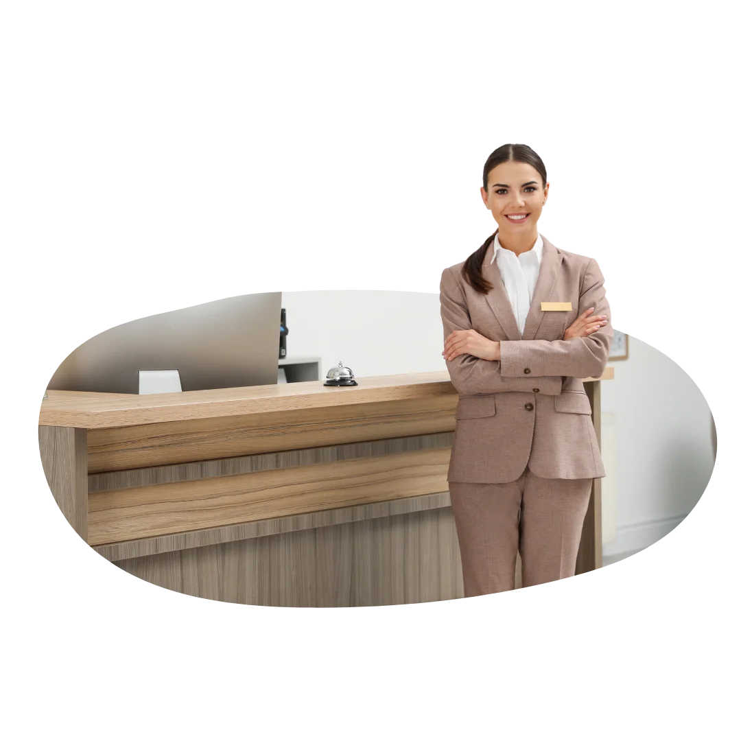 Busy hotel front desk with manual processes
