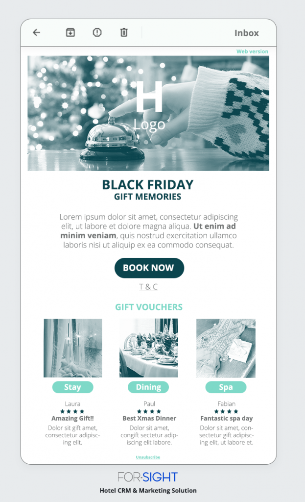 hotel email marketing black friday idea