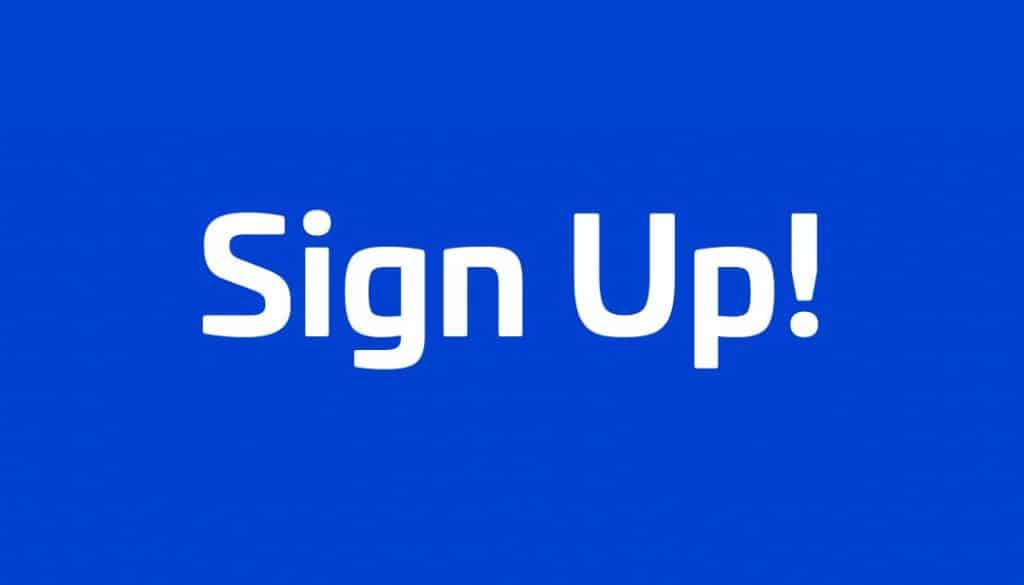 sign up button